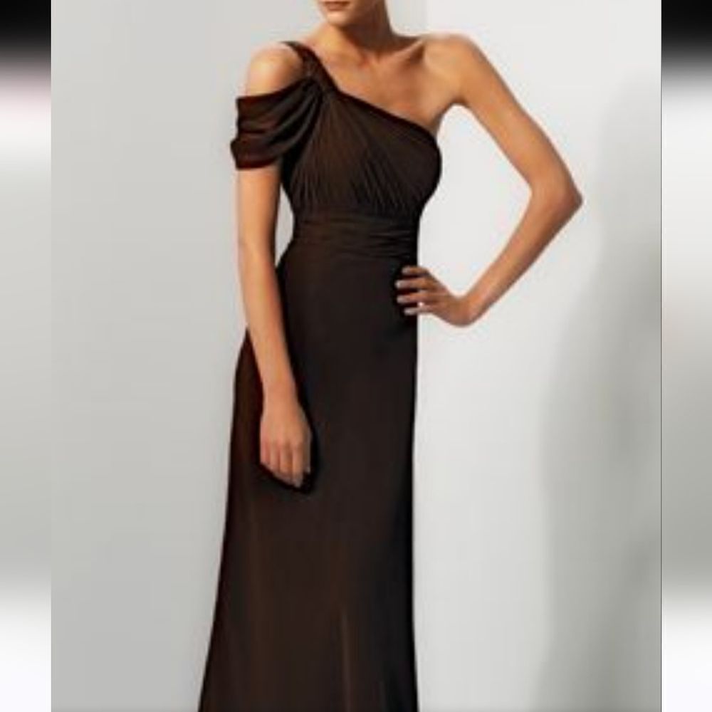 Bari Jay One Shoulder Long Chiffon Dress: Bridesmaid, Old Money,  Opening Nite